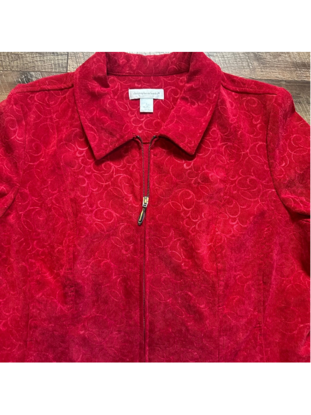 Women's Christopher & Banks Jacket Size L Red Summer
